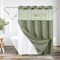 Americanflat 72x75 Hookless Waffle Pattern Shower Curtain - Water-Resistant Long Shower Curtain with Sheer Panel, Snap-In Liner, and Grommets